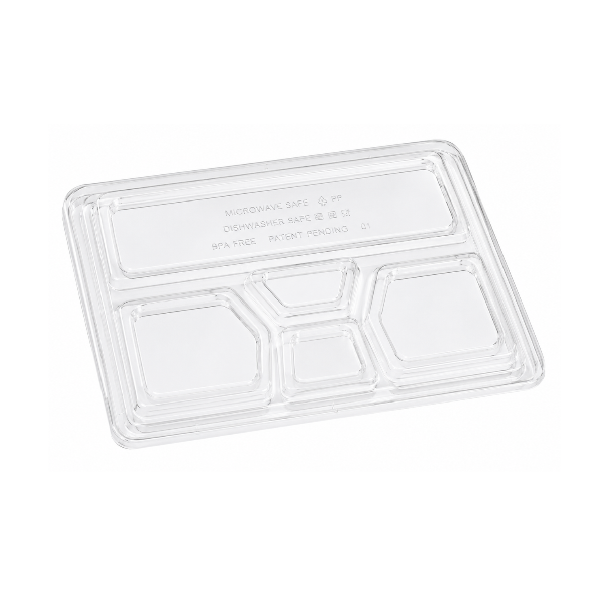 Couvercle Clair 11.25" x 8.5" x 1" Pour Boîte À Lunch 5 Compartiments – 200/Caisse