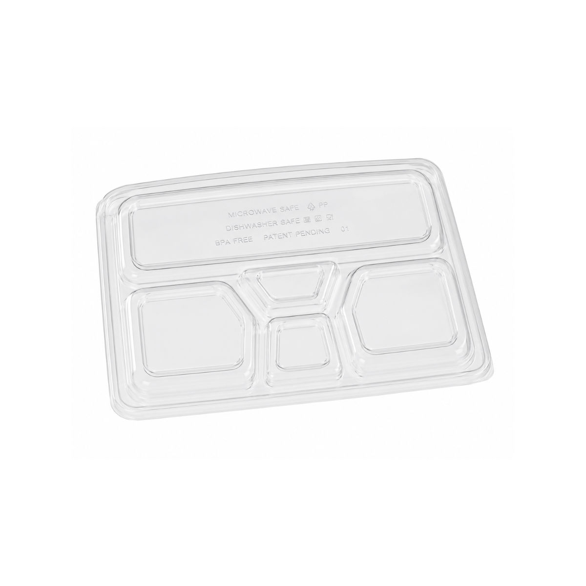 Couvercle Clair 11.3" x 8.5" x 1.2" Pour Boîte À Lunch 5 Compartiments – 200/Caisse
