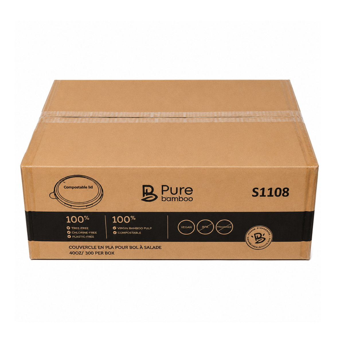 Couvercle En PLA Pour Bol À Salade 185 Mm 50/Boîte