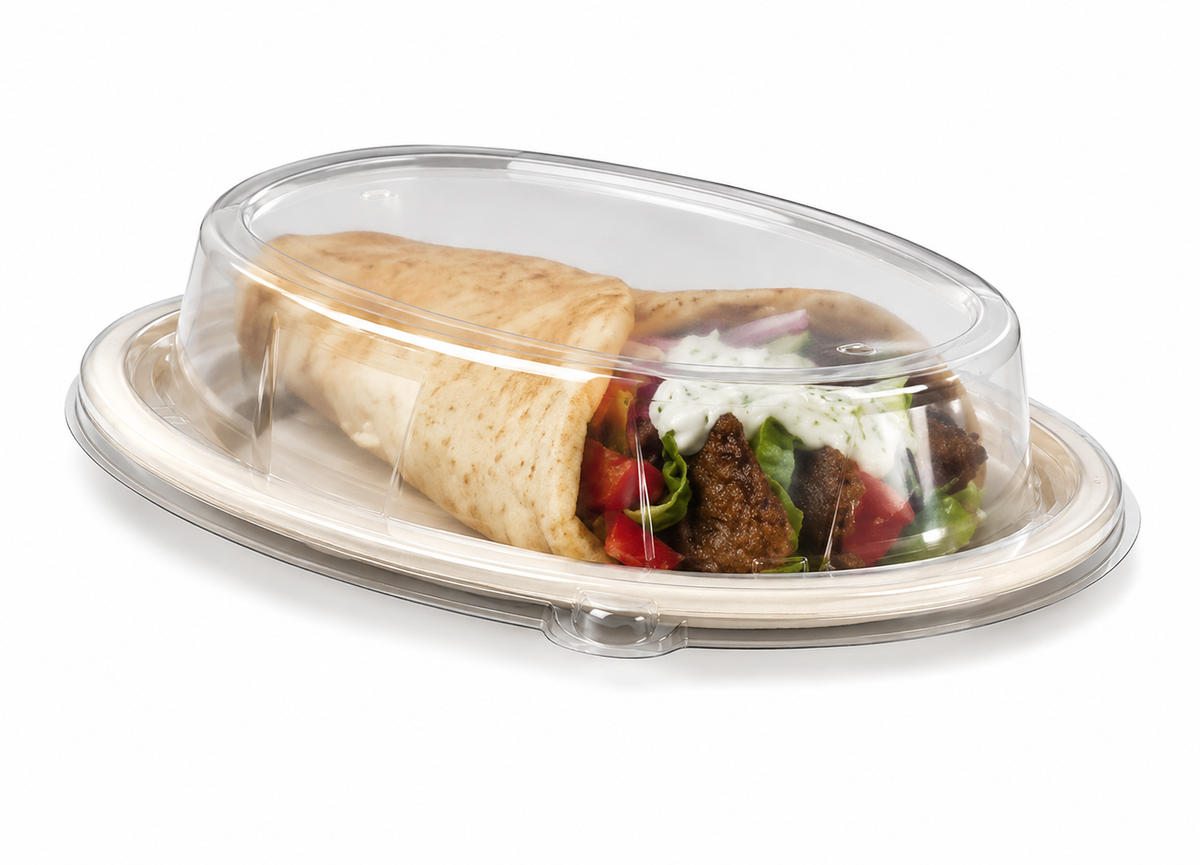 Couvercle oval dôme clair pour bol et assiette 300/CS 9.29"x6.79"