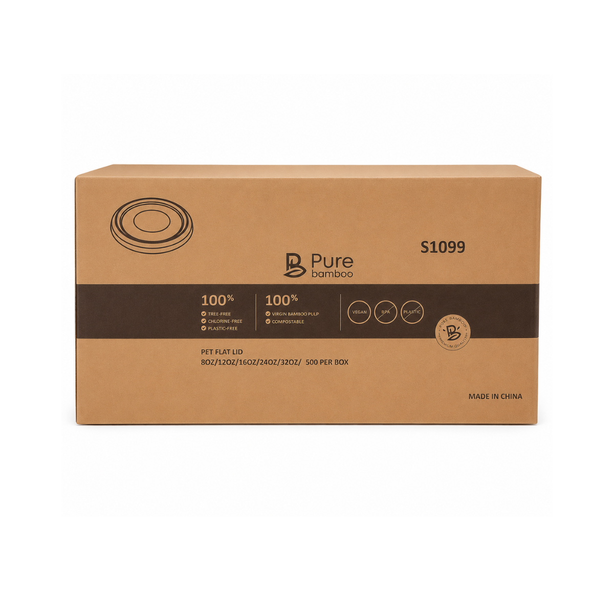 Couvercle plat pour contenant deli clair 500/caisse