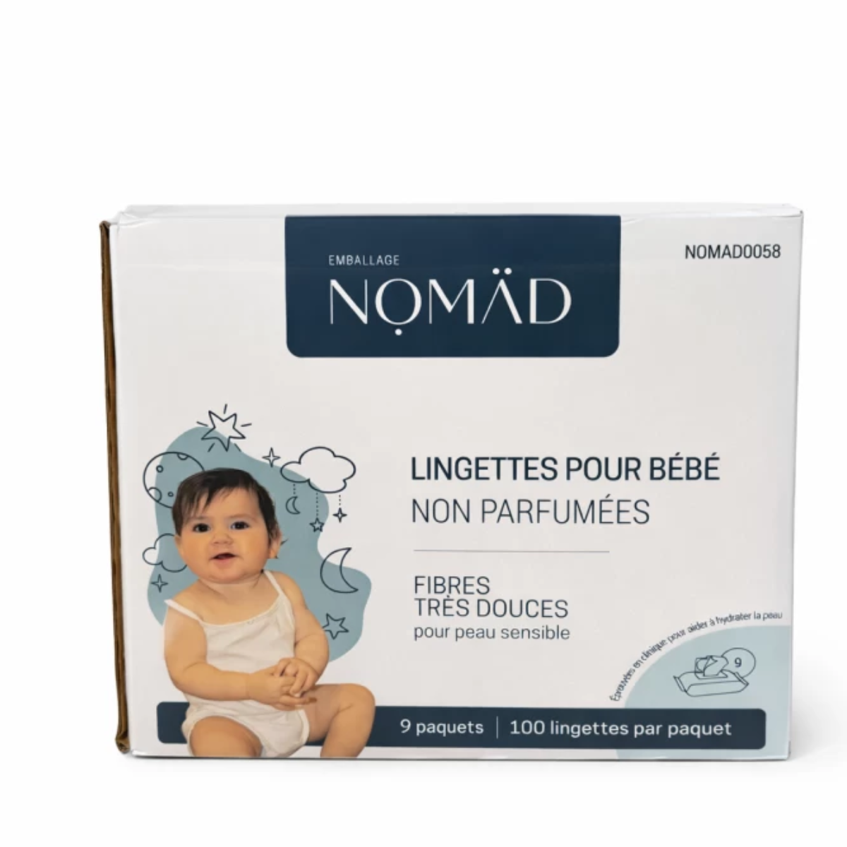 Lingettes de bébé personnelles 9 paquets de 100/boîte