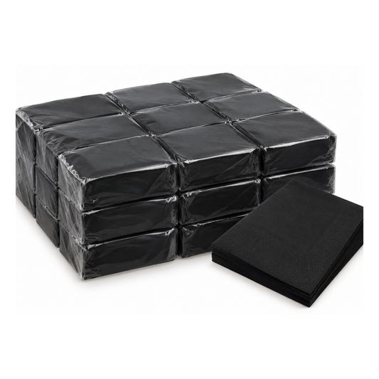 Napkin Cocktail Noir 2 Plis - 20 Paquets de 100 Unités/Caisse