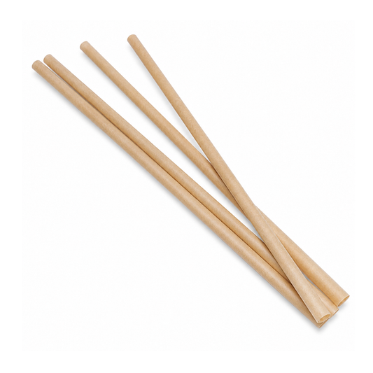 Paille en bagasse 8" 8MM diam. emb. ind. 50X100/Caisse
