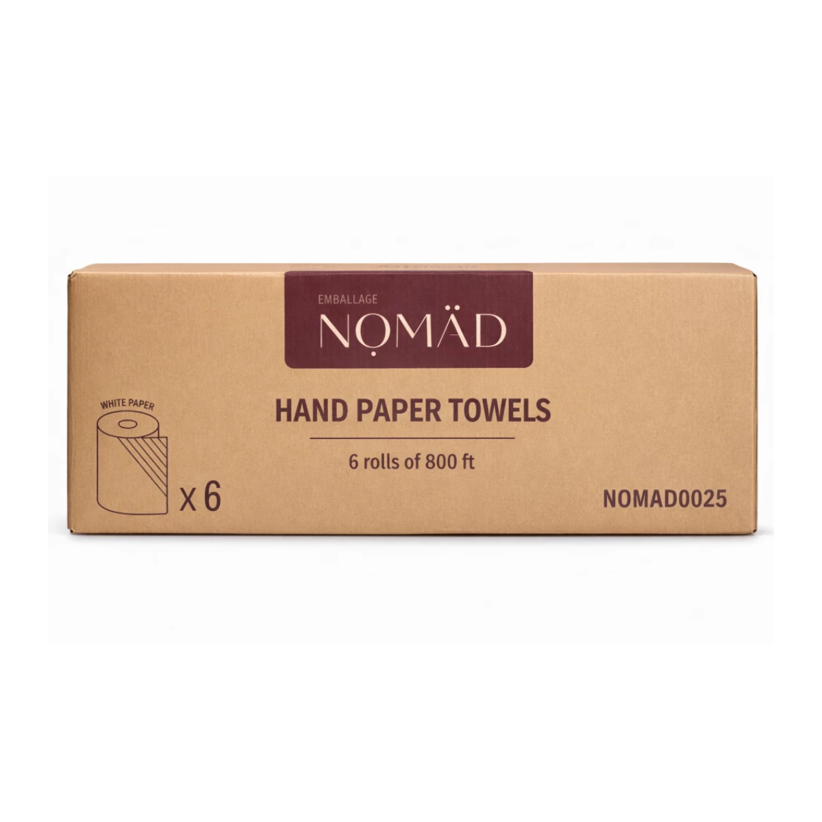 Papier À Mains Blanc 800 Pieds - 6 Rouleaux Par Caisse