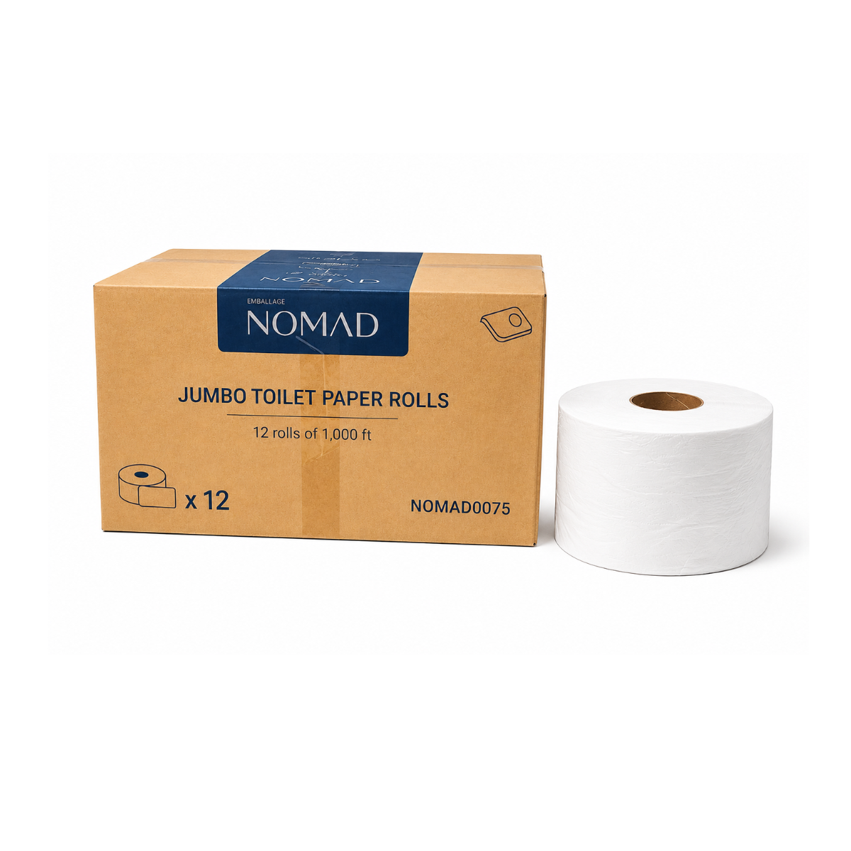 Papier hygiénique 12 rouleaux 1000 pieds 2 plis par caisse