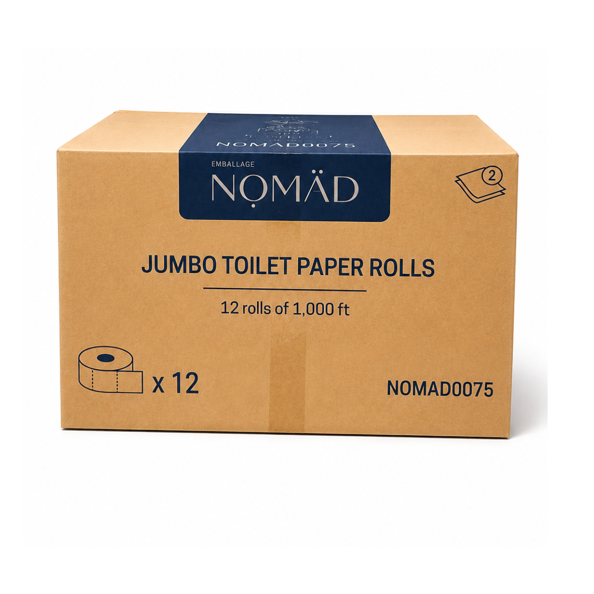 Papier hygiénique 12 rouleaux 1000 pieds 2 plis par caisse