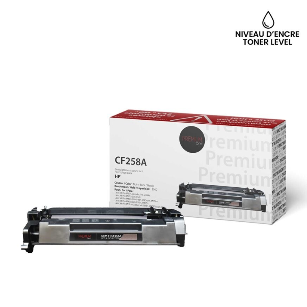 HP CF258A Comp Premium Tone YRTS (avec niveau de toner) 3K