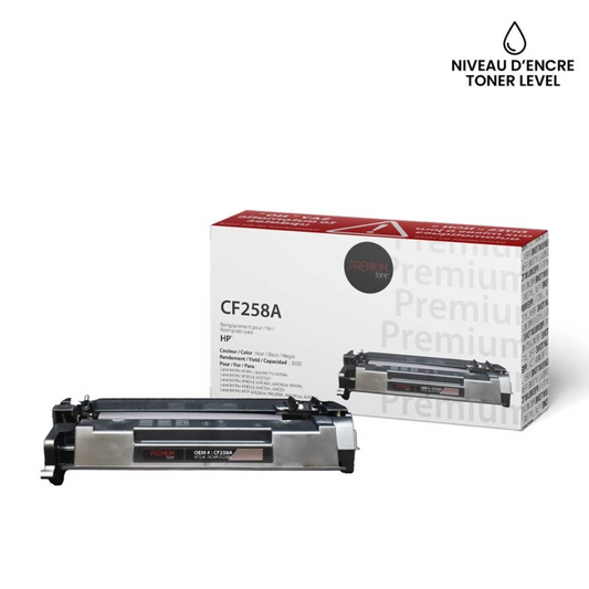 HP CF258A Comp Premium Tone YRTS (avec niveau de toner) 3K