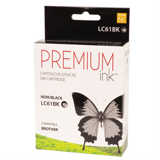 Encre noire pigmentée premium alternative Brother LC61XL
