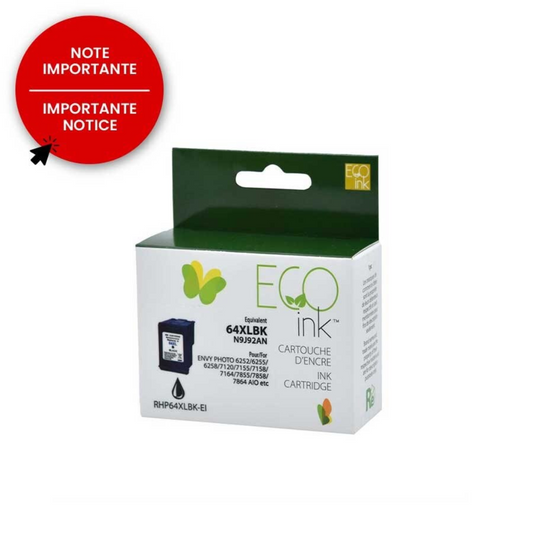 HP No.64XL N9J92AN Reman Black EcoInk