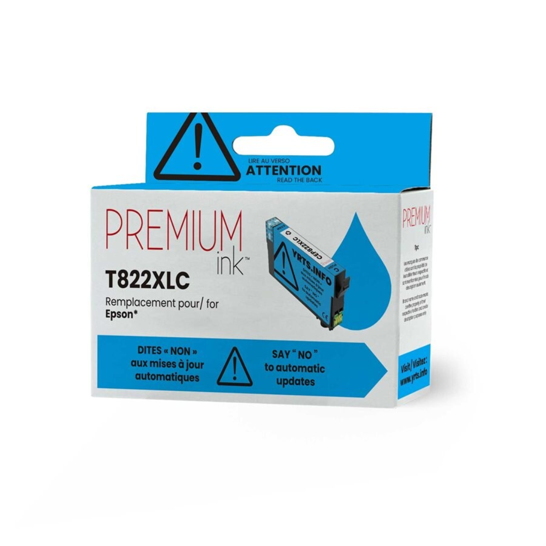Encre compatible Epson T822XL220 Premium YRTS Cyan