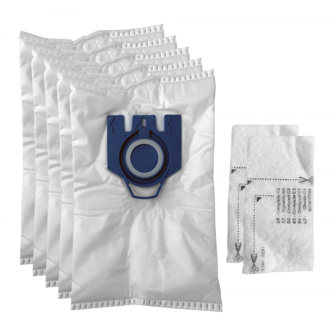 Sacs HEPA Pour Aspirateurs Chariots De Marque Miele F, J Et M - Paquet De 5 Sacs + 2 Filtres