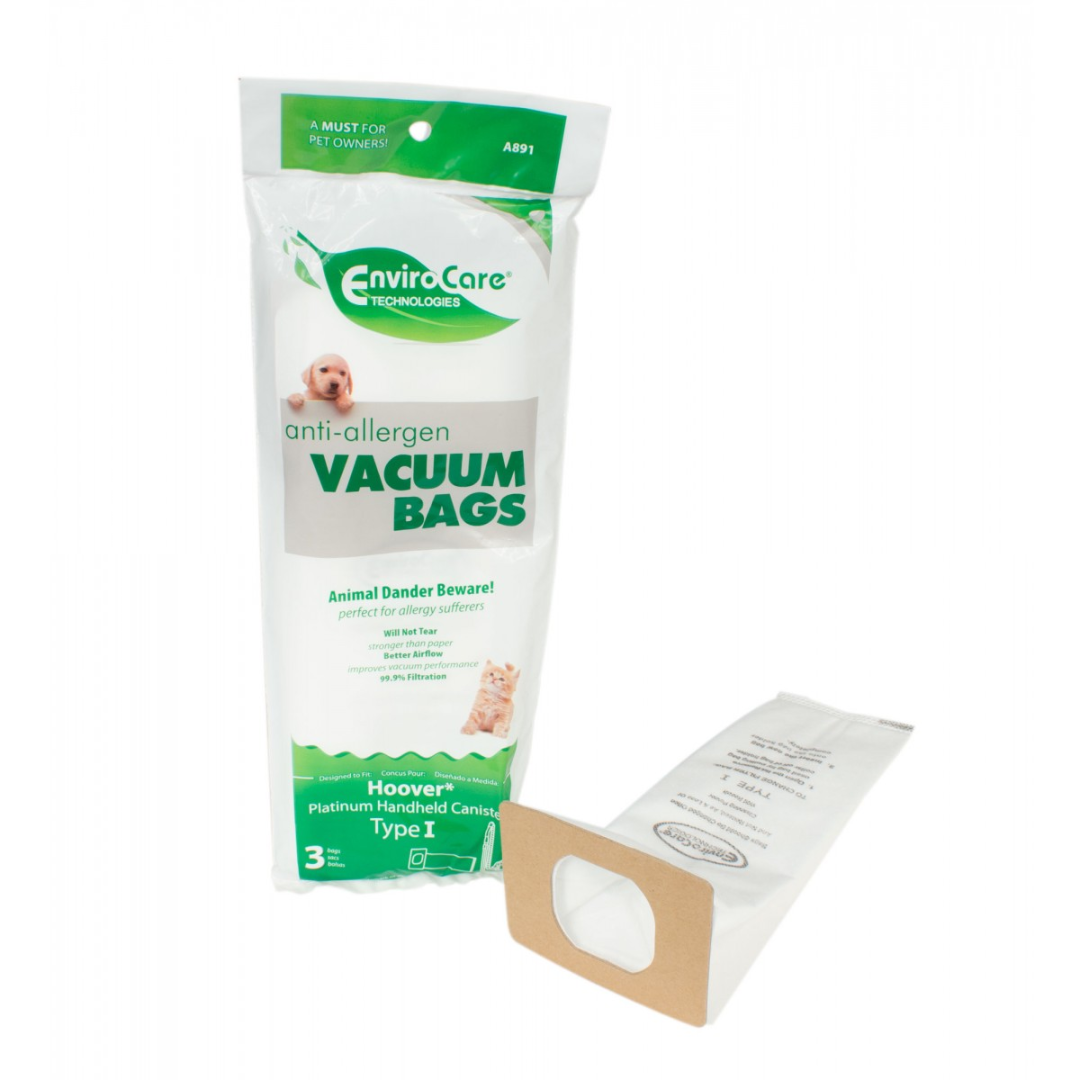 Sac Microfiltre HEPA Pour Aspirateur Hoover Type I - Paquet De 3 Sacs - Envirocare A891