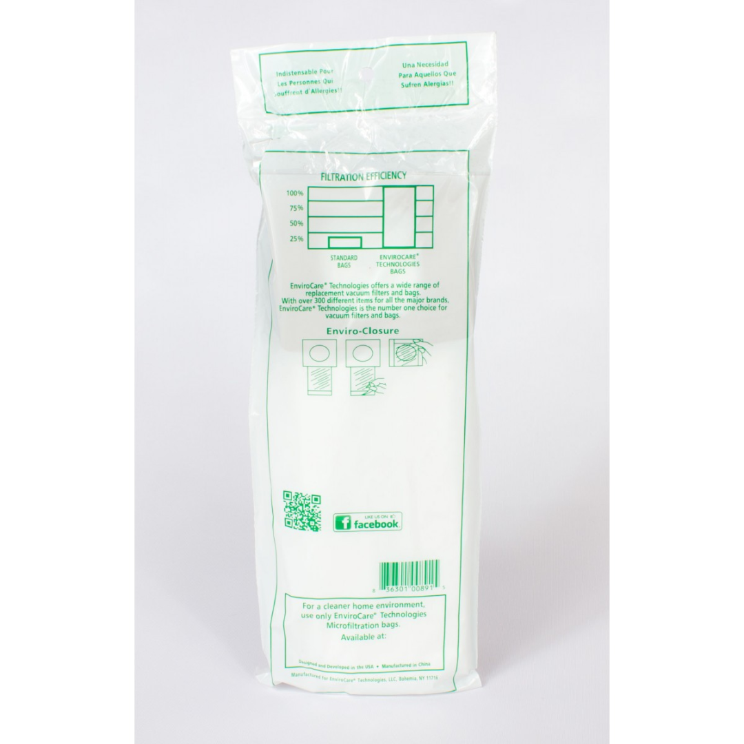 Sac Microfiltre HEPA Pour Aspirateur Hoover Type I - Paquet De 3 Sacs - Envirocare A891