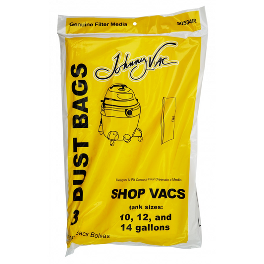 Sac en papier pour aspirateur Shop Vac avec capacité du réservoir de 45,5 L à 63,6 L (10 à 14 gallons) - paquet de 3 sacs