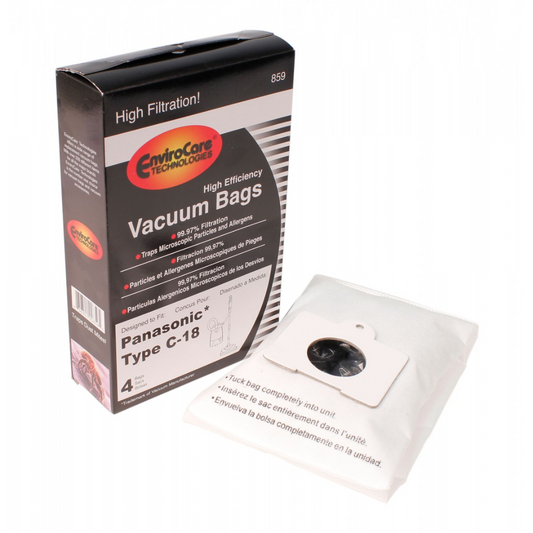 Sac microfiltre HEPA pour aspirateur Panasonic type C18 - paquet de 4 sacs
