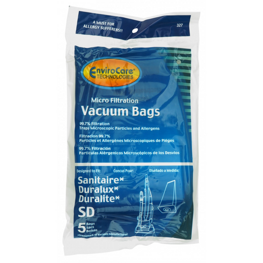 Sac microfiltre pour aspirateur Sanitaire, Duralux, Duralite de type SD - paquet de 5 sacs