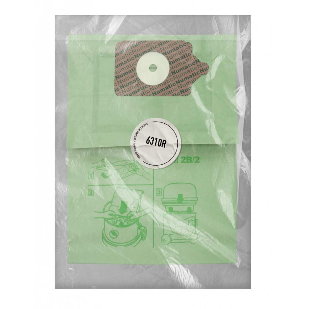 Sac en papier pour aspirateur Johnny Vac 402 - Numatic Charles NVM2B 300, 350, 360, 375, 380 - paquet de 10 sacs