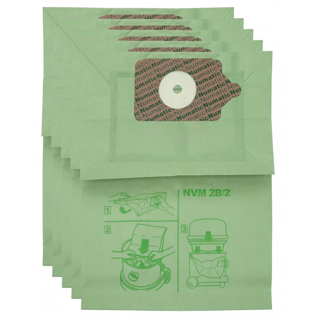 Sac en papier pour aspirateur Johnny Vac 402 - Numatic Charles NVM2B 300, 350, 360, 375, 380 - paquet de 10 sacs