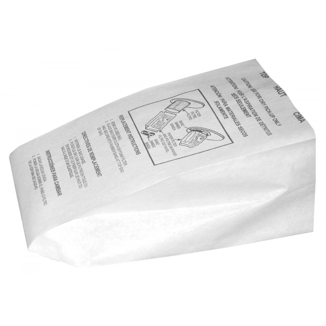 Sac en papier pour aspirateur d'atelier - paquet de 5 sacs + 1 bande élastique