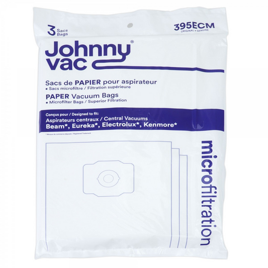 Sac microfiltre pour aspirateur central Beam, Eureka, Electrolux et Kenmore - paquet de 3 sacs