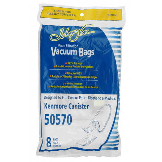 Sac microfiltre pour aspirateur chariot Kenmore C13 type 50570 - paquet de 8 sacs - Envirocare 202