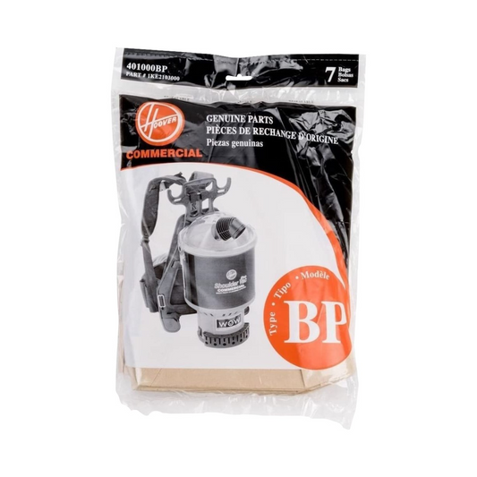 Sac en papier pour aspirateur dorsal Hoover type BP - paquet de 7 sacs - 1KE2103000