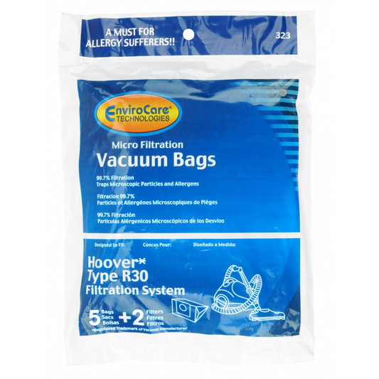 Sac microfiltre pour aspirateur Hoover R30 et remplacement pour sac Dirt Devil de type AB - paquet de 5 sacs