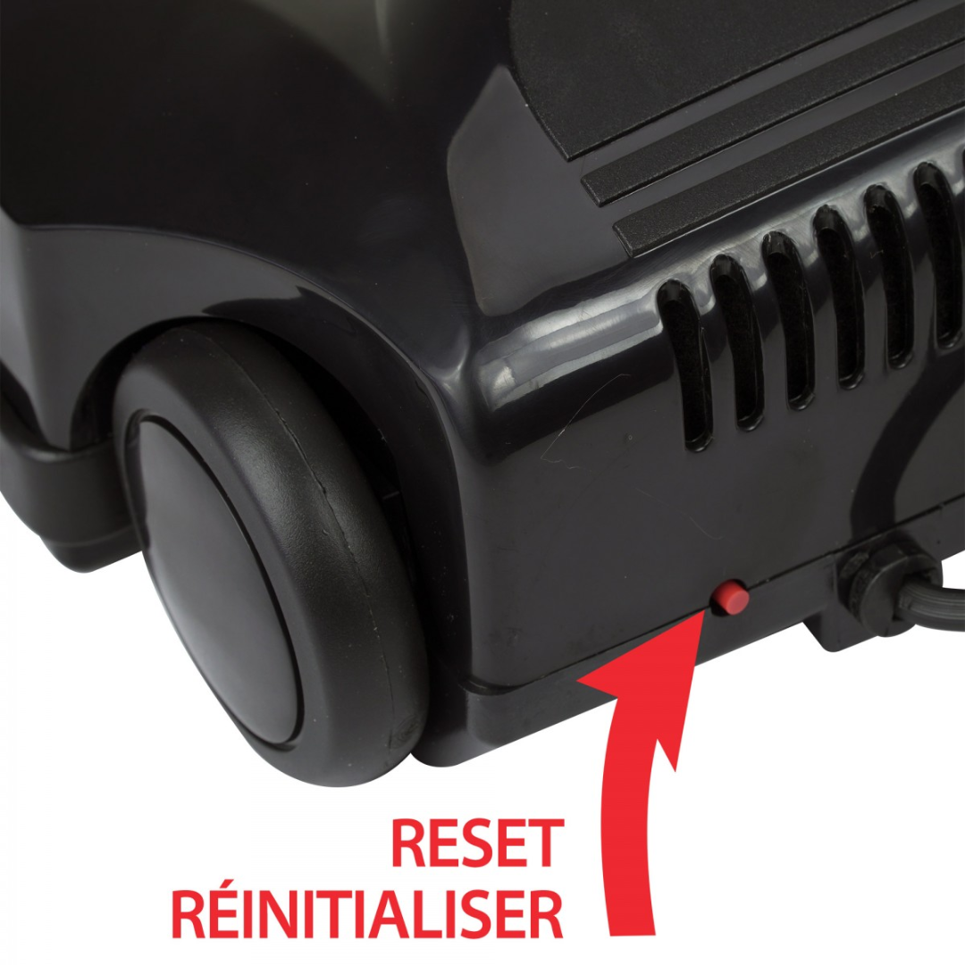 Balai électrique - largeur de 30,5 cm (12") - noir - courroie dentelée - lumière frontale - rouleau-brosse en métal - bande de poils remplaçable - Johnny Vac PN11BK