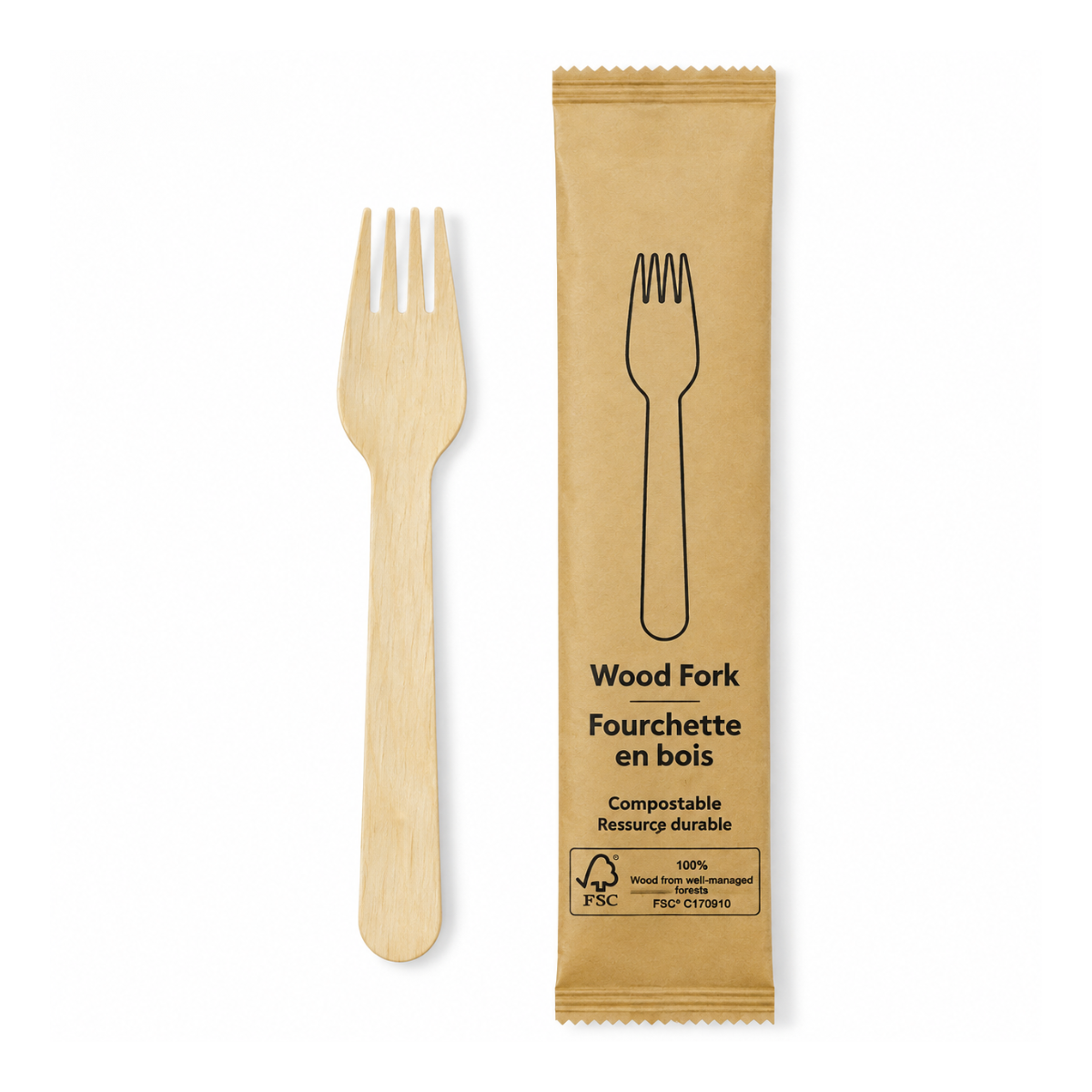 Fourchette en bois de bouleau env. individuellement 500/CS