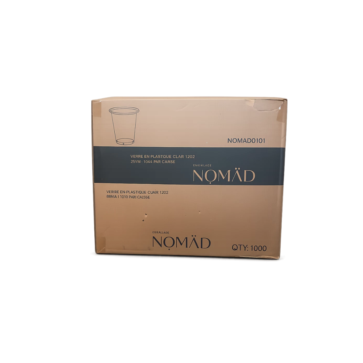 Verre Plastique Clair 12oz 98mm - 1000/caisse
