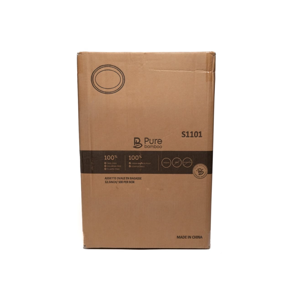 Assiette En Bagasse Ovale 12"X10" - 500/Boite