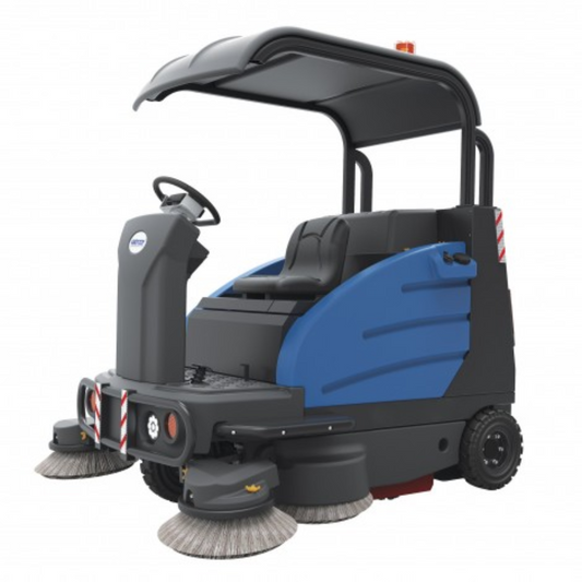 Balai motorisé industriel autoporté Johnny Vac - Surface de nettoyage de 74 1/4" (1886 mm) - Toit - Batterie et chargeur inclus