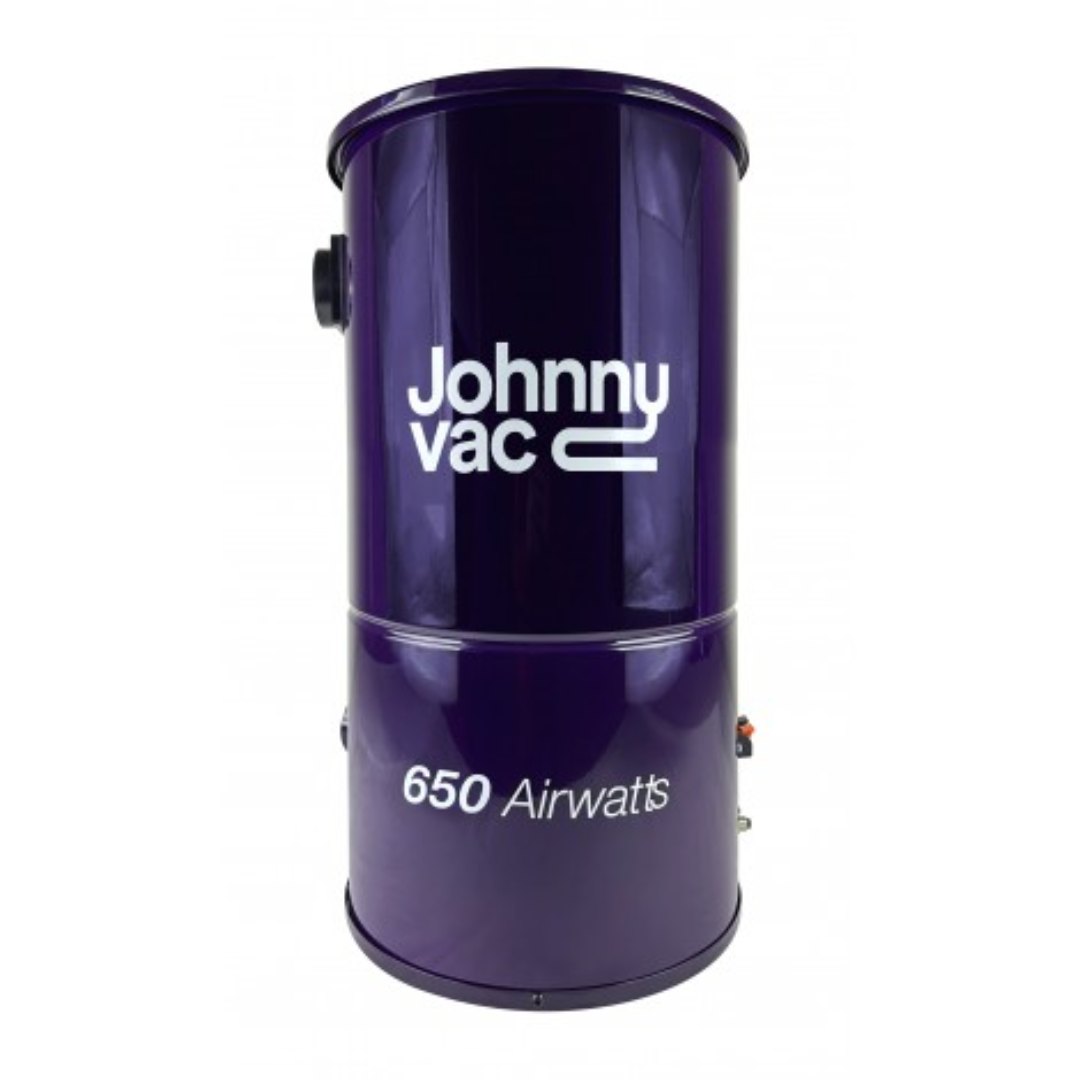 Aspirateur central Johnny Vac - silencieux - 650 watts-air - capacité du réservoir 5 gal (19 L) - Support mural - filtre Microtex - sac HEPA