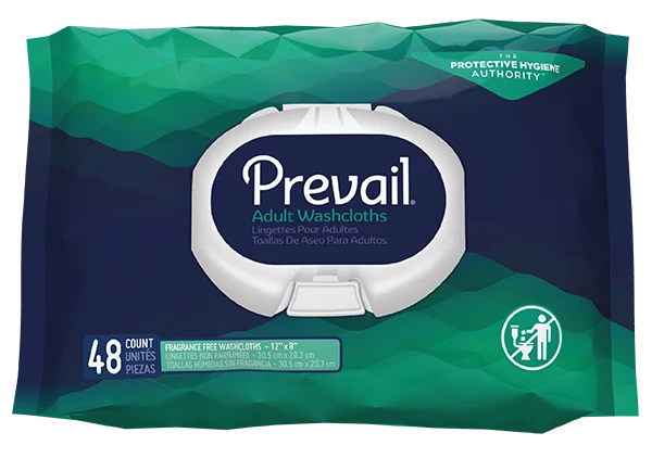 Lingettes humides pour adultes sans parfum - Prevail