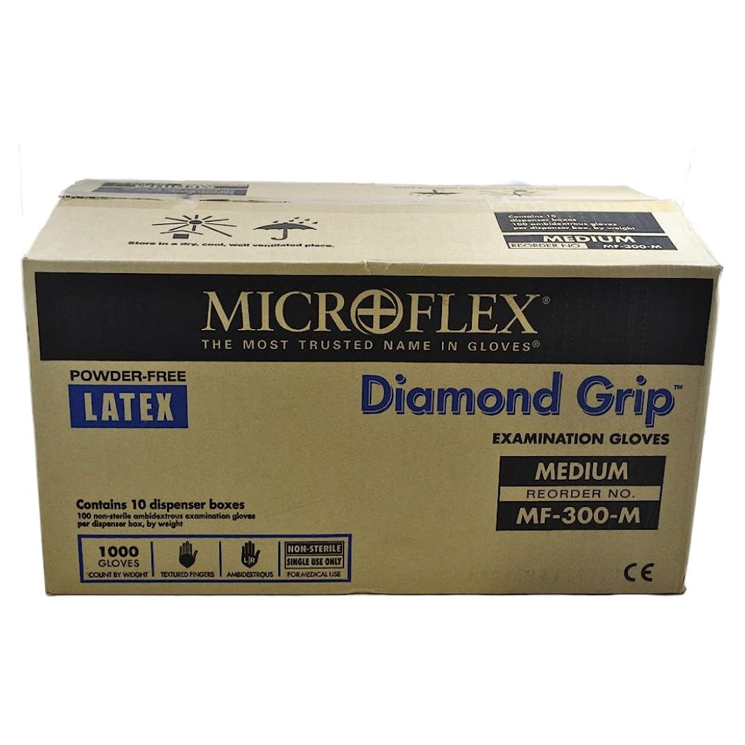 Gants d'examen en latex Diamond Grip 8 mils 10 X 100 *LIVRAISON GRATUITE