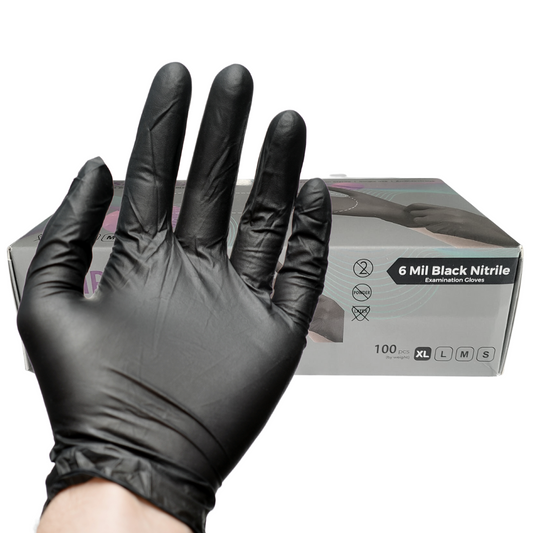 Gants en nitrile résistants Noir 100/bte