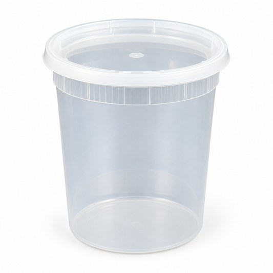 Contenant deli clair 32 oz en polypropylène avec couvercle — EBDLC032