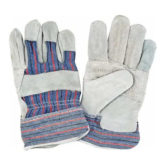 Gants avec Paume en Cuir de vache refendu, Doublure en Coton 6 paires