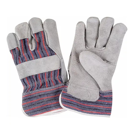 Gants d'ajusteur Paume en Cuir de vache refendu, Doublure en Coton 6 paires