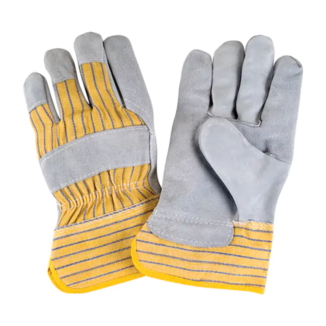 Gants d'ajusteur Paume en Cuir de vache refendu, Doublure en Coton 6 paires