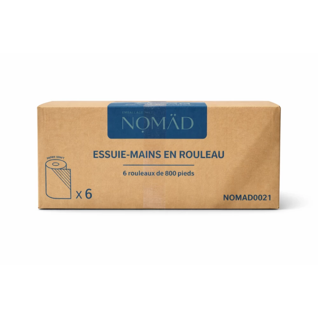 Papier À Mains Brun 800 Pieds - 6 Rouleaux Par Caisse