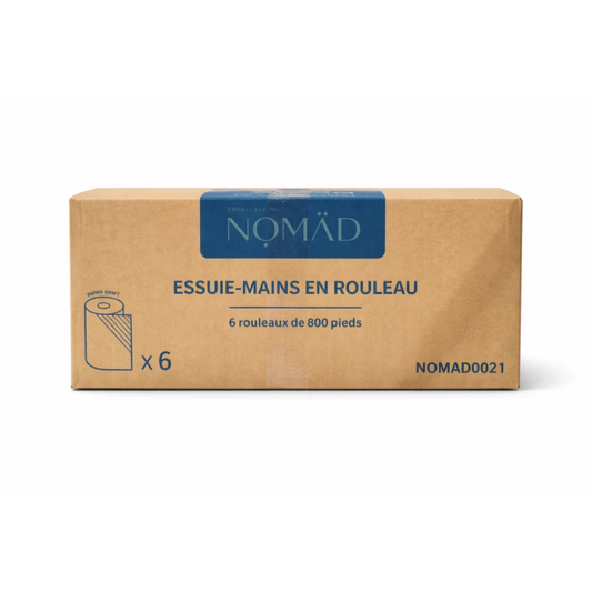 Papier À Mains Brun 800 Pieds - 6 Rouleaux Par Caisse