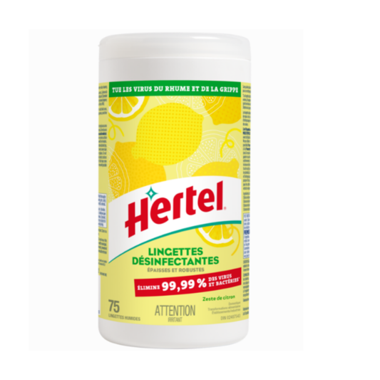 Lingettes désinfectantes Hertel 75  X 6 contenants
