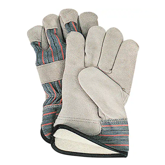 Gants d'ajusteur, Paume en Cuir de vache refendu, Doublure en Molleton de coton